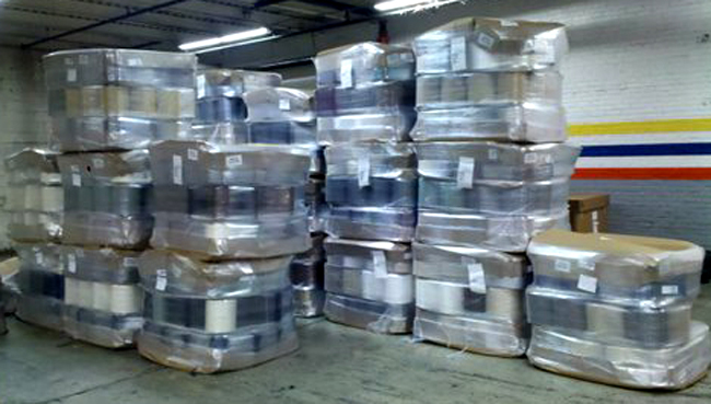 PET Yarn Rolls Scraps, about 44,000# per container